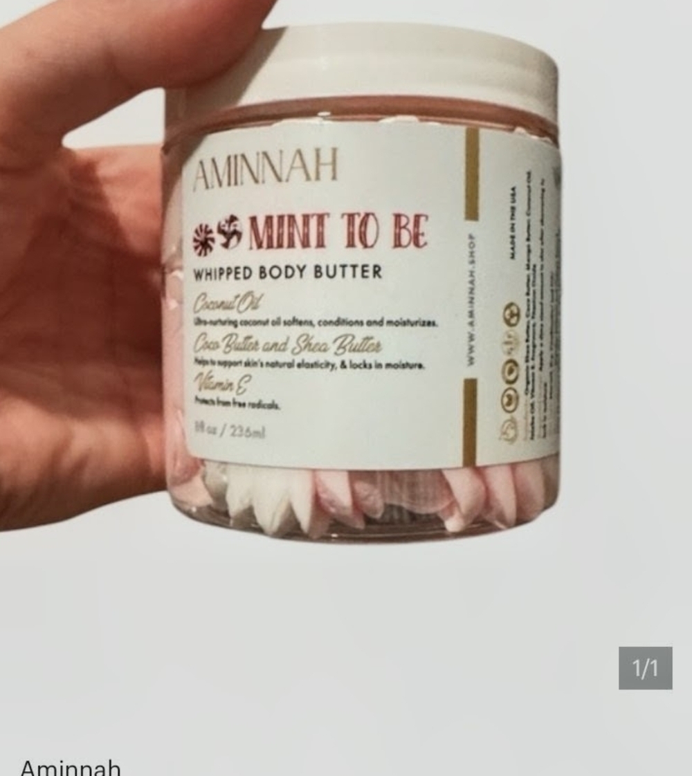 Aminnah Mint To Be Whipped Body Butter — Pink & White